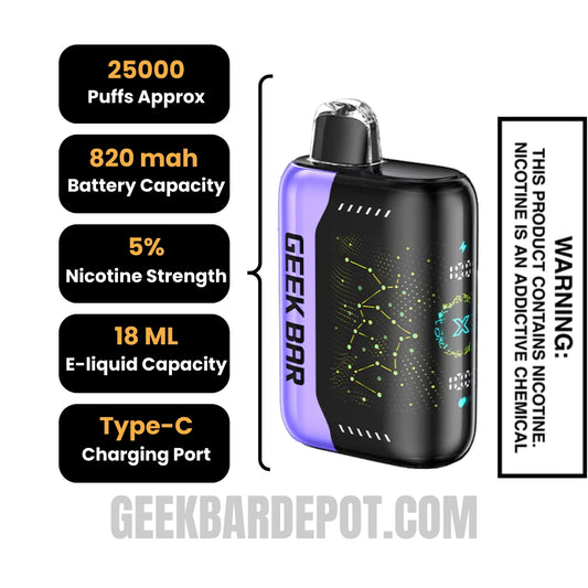 Blackberry B-Pop Geek Bar Pulse X 25K Disposable Vape Specifications Blackberry B-Pop Geek Bar Pulse X 25K Disposable Vape Specifications