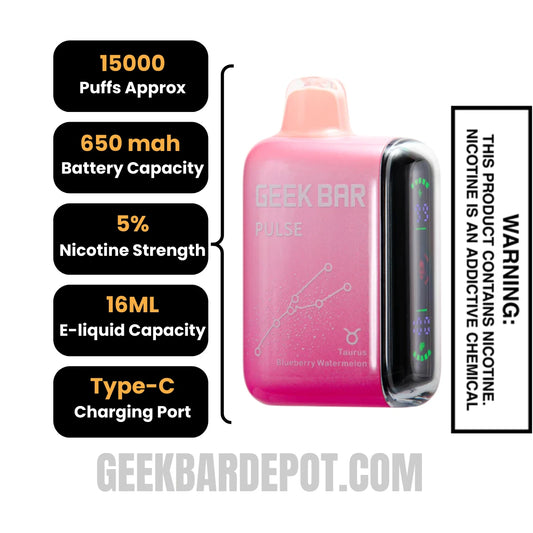 BlueberryWatermelonGeekBarPulseVape_Taurus_Specifications BlueberryWatermelonGeekBarPulseVape_Taurus_Specifications