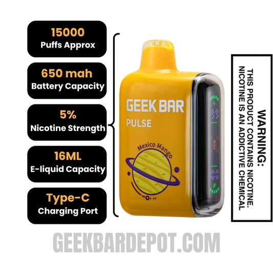 Mexico Mango Geek Bar Pulse Disposable Vape Specification Mexico Mango Geek Bar Pulse Disposable Vape Specification
