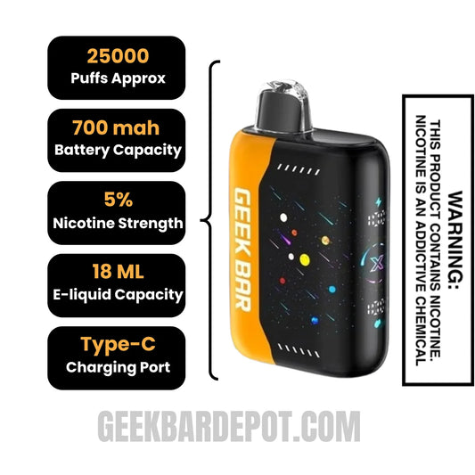 Orange Mint Geek Bar Pulse X Disposable Vape Specifications Orange Mint Geek Bar Pulse X Disposable Vape Specifications