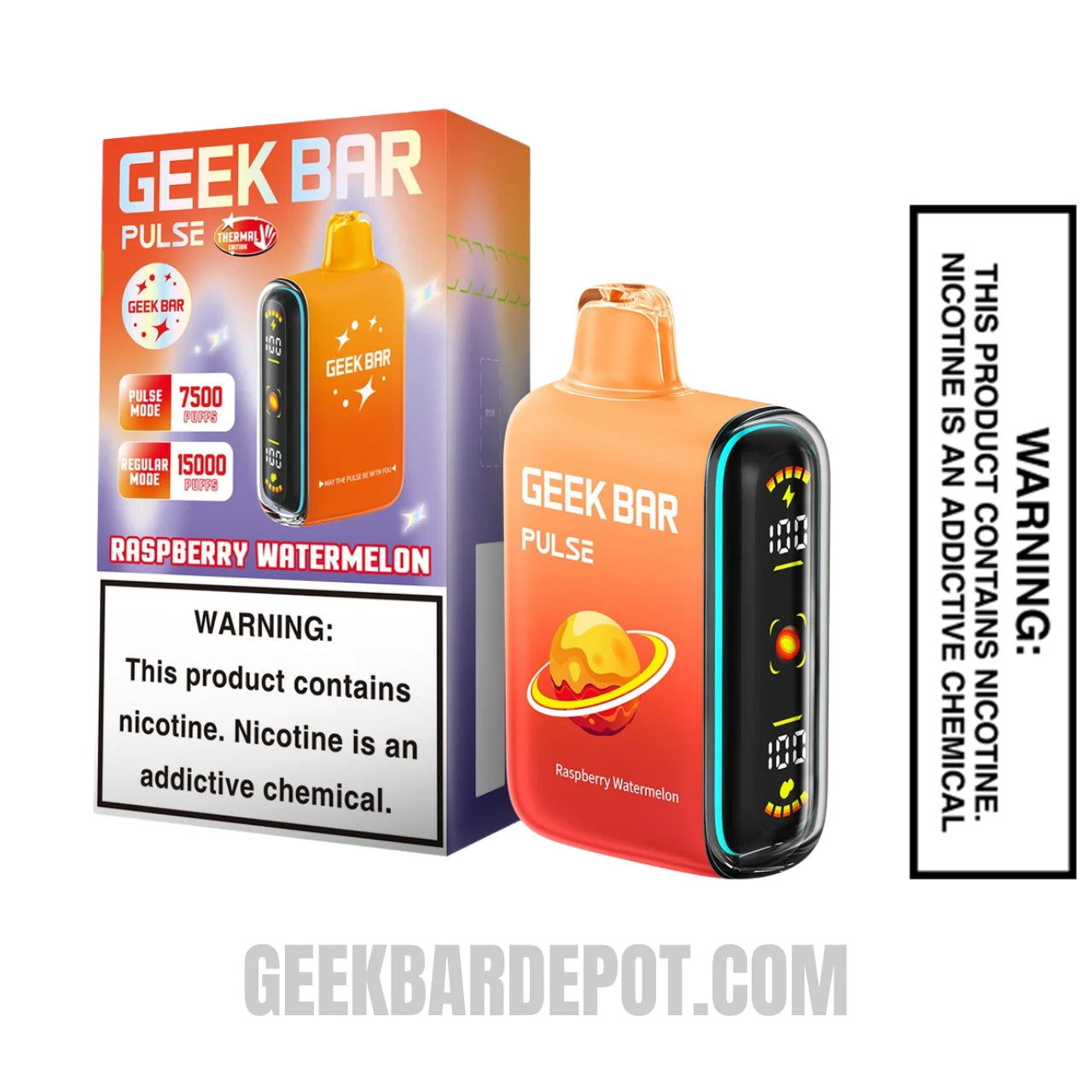 Raspberry Watermelon Geek Bar Pulse Disposable Vape Package Box Raspberry Watermelon Geek Bar Pulse Disposable Vape Package Box
