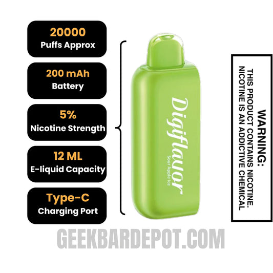 SourAppleIceDigiflavorBRK20KPODDisposableVapeSpecifications SourAppleIceDigiflavorBRK20KPODDisposableVapeSpecifications