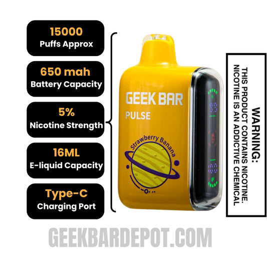 Strawberry Banana Geek Bar Pulse Disposable Vape Specification Strawberry Banana Geek Bar Pulse Disposable Vape Specification