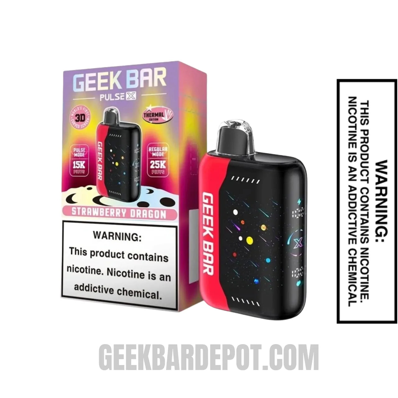Strawberry Dragon Geek Bar Pulse X Disposable Vape with Package Box Strawberry Dragon Geek Bar Pulse X Disposable Vape with Package Box