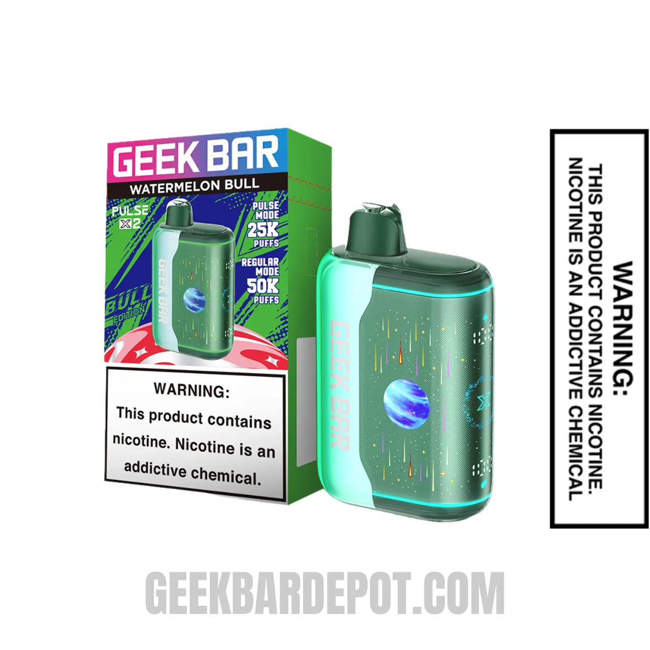 Watermelon Bull Geek Bar Pulse X2 Disposable Vape with Package Box Watermelon Bull Geek Bar Pulse X2 Disposable Vape with Package Box