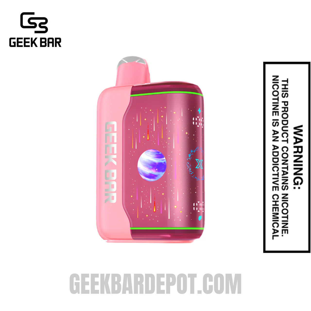white peach raspberry geek bar flavor Pulse X2 Vape| Geek Bar Depot Flavor:Peach Lemonade Pack Size-10ml Geekbar Nicotine Free Vape