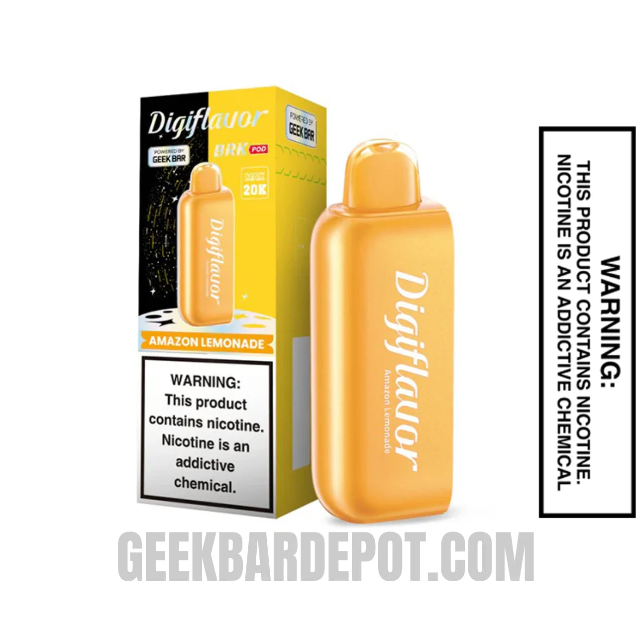AmazonLemonadeDigiflavorBRK20KPODDisposableVapewithpackagebox