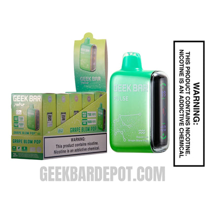 Aquarius Grape Blow Pop Geek Bar Pulse Vape With Bundle Pack