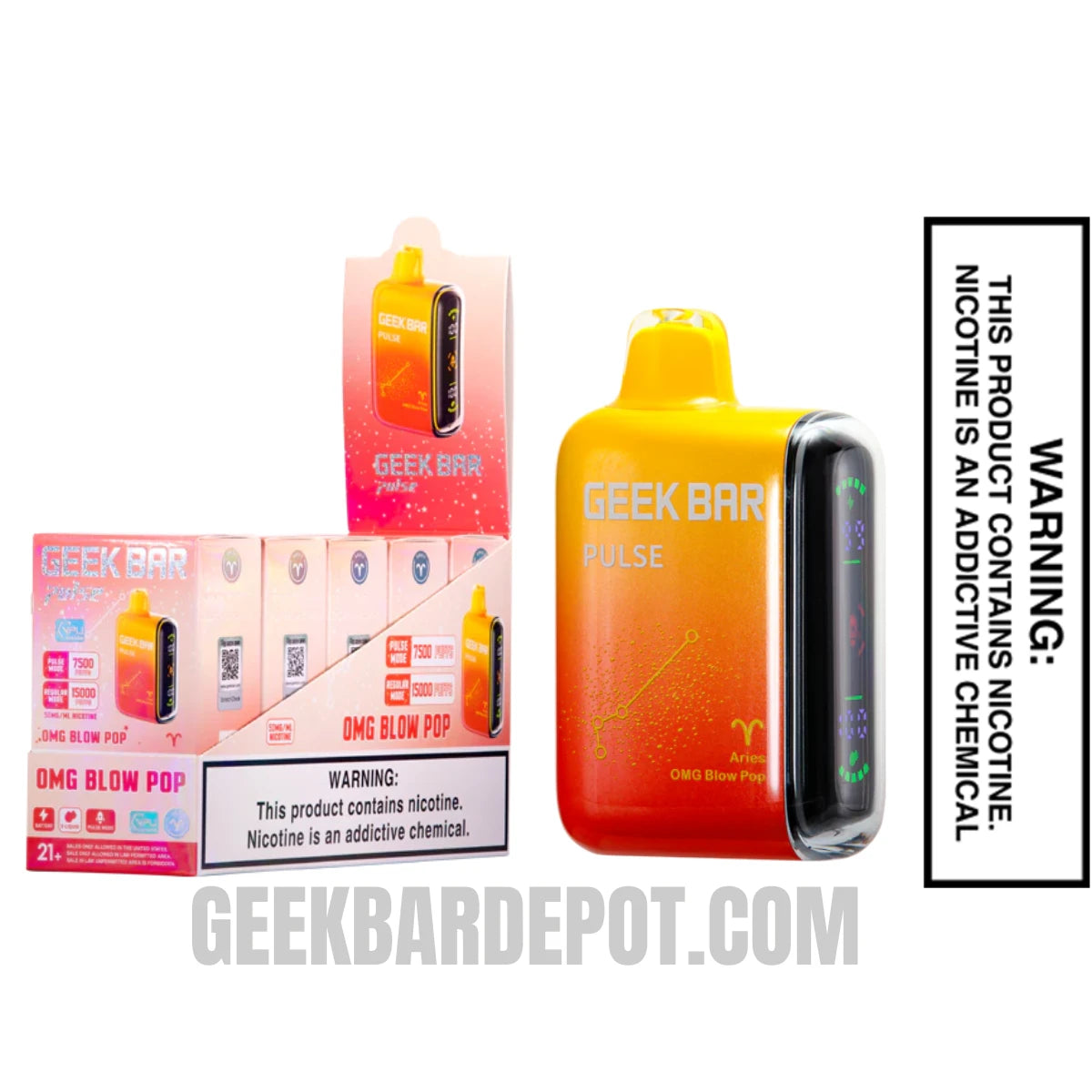 Aries OMG Blow Pop Geek Bar Pulse Vape With Bundle Pack