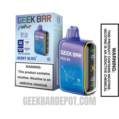 Berry Bliss Geek Bar Pulse Vape (Cancer) pacakage box
