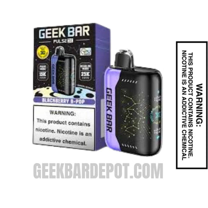 Blackberry B-Pop Geek Bar Pulse X 25K Disposable Vape With Package Box