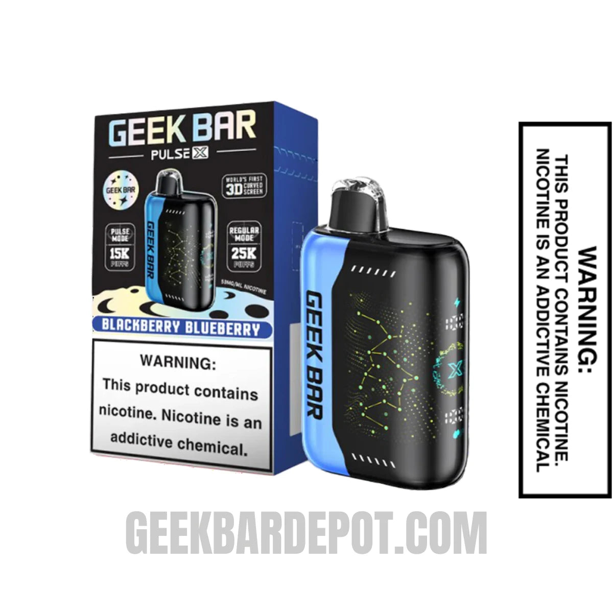 Blackberry Blueberry Geek Bar Pulse X Disposable Vape With Package Box