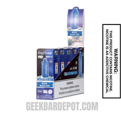 BlueRazzIceDigiflavorBRK20KPODDisposableVapeWithBundlePack