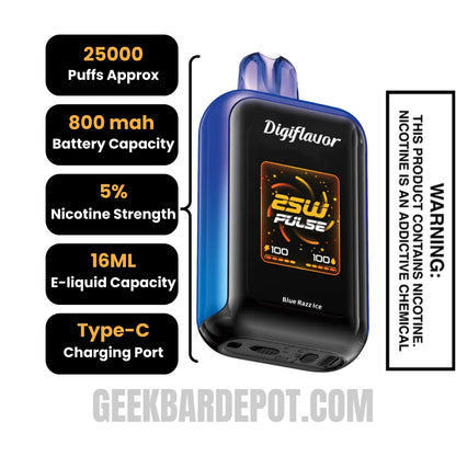 BlueRazzIceDigiflavorSKYDisposableVapeSpecifications