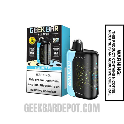 Blue Razz Ice Geek Bar Pulse X Disposable Vape With Package Box