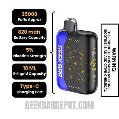 Blueberry Jam Geek Bar Pulse X Jam Edition Vape Specifications