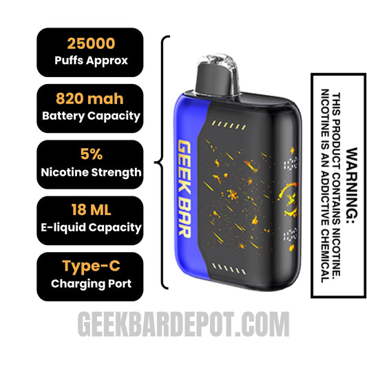 Blueberry Jam Geek Bar Pulse X Jam Edition Vape Specifications