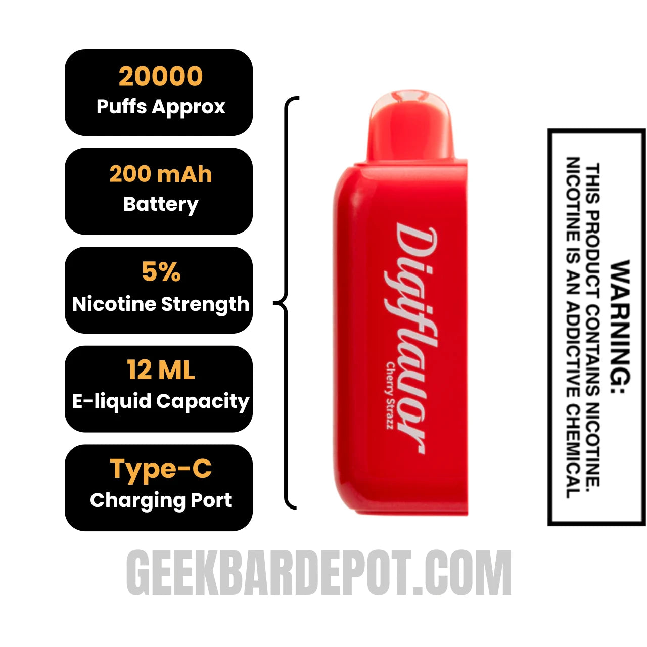 CherryStrazzDigiflavorBRK20KPODDisposableVapeSpecifications