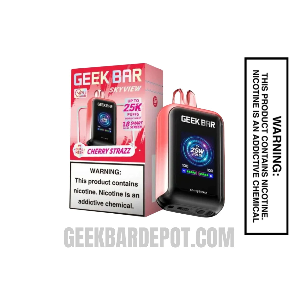 Cherry Strazz Geek Bar Skyview Disposable Vape With Package Box