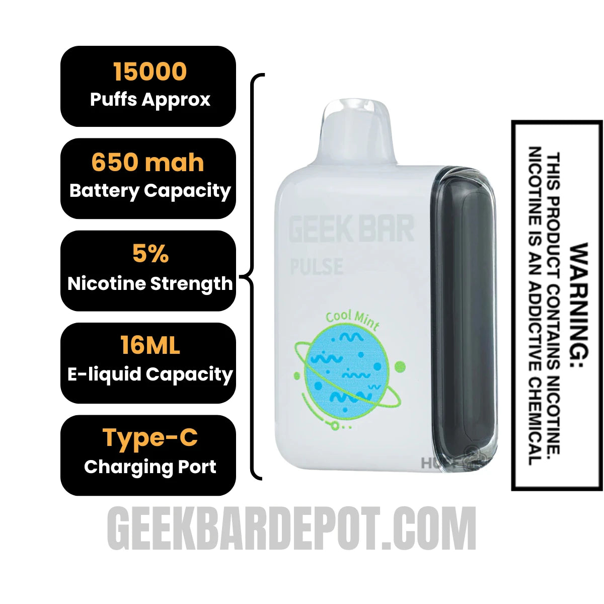 CoolMintGeekBarPulseDisposableVapeSpecifications