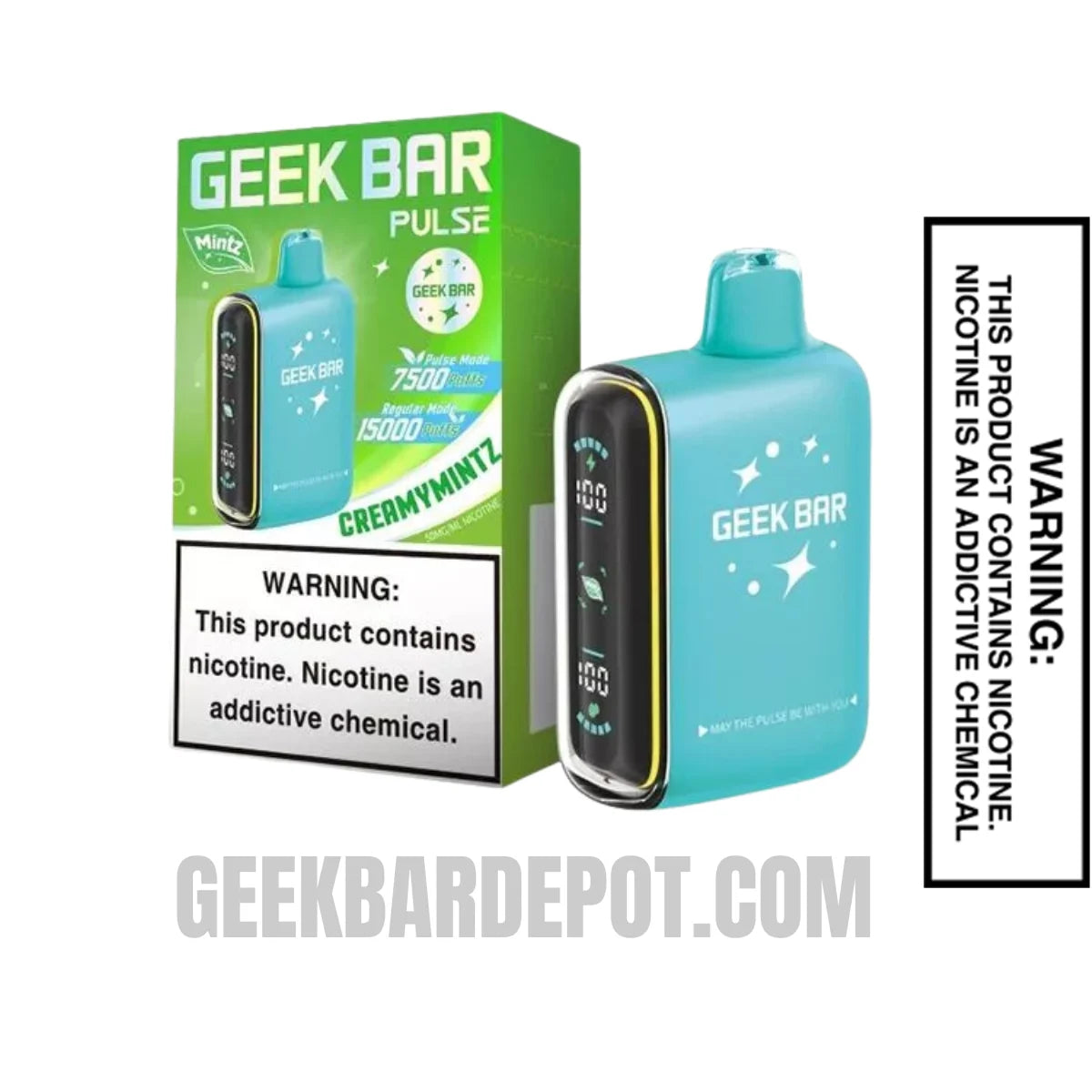 CreamymintzGeekBarPulseDisposableVapeWithPackageBox