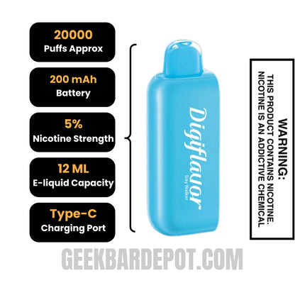 Day Walker Digiflavor BRK 20K Disposable POD Specifications