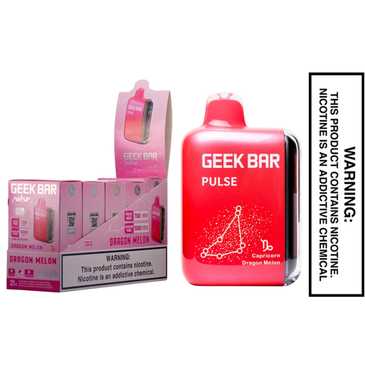 Dragon Melon Geek Bar Pulse Vape (Capricorn) With Bundle Pack
