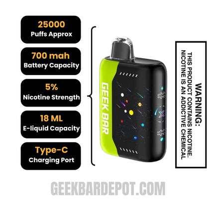 Dualicious Geek Bar Pulse X Disposable Vape Specifications