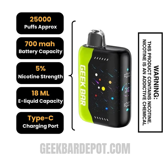 Dualicious Geek Bar Pulse X Disposable Vape Specifications
