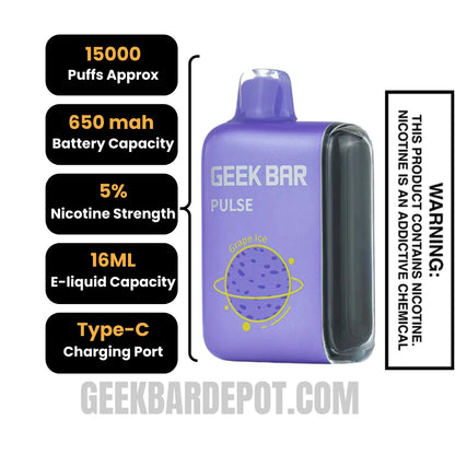 Grape Ice Geek Bar Pulse Disposable Vape