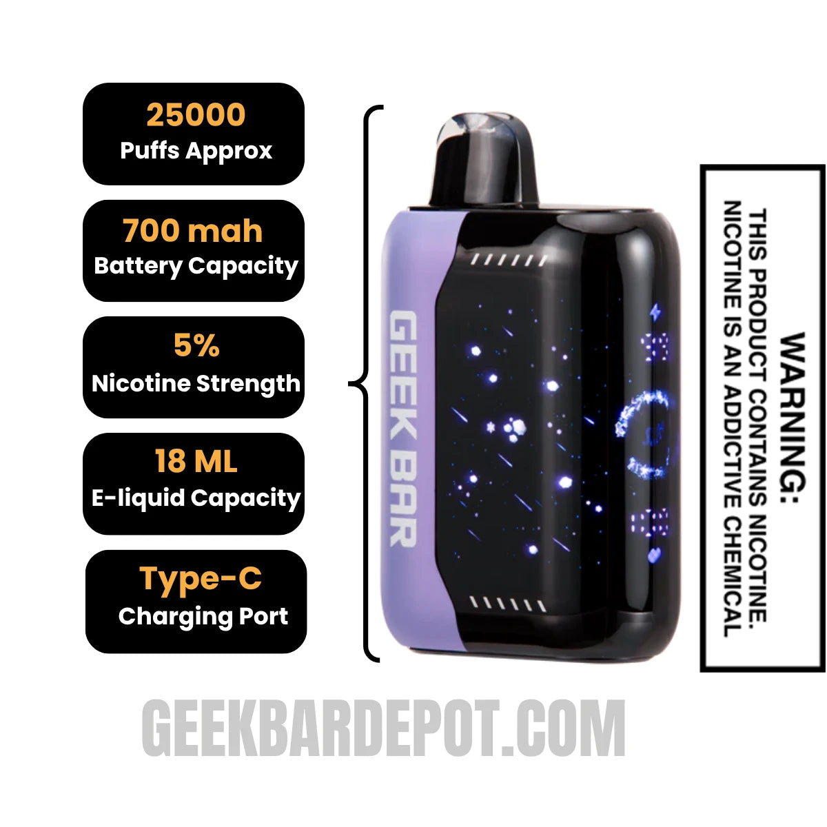Grape Slush Geek Bar Pulse X Vape Specifications