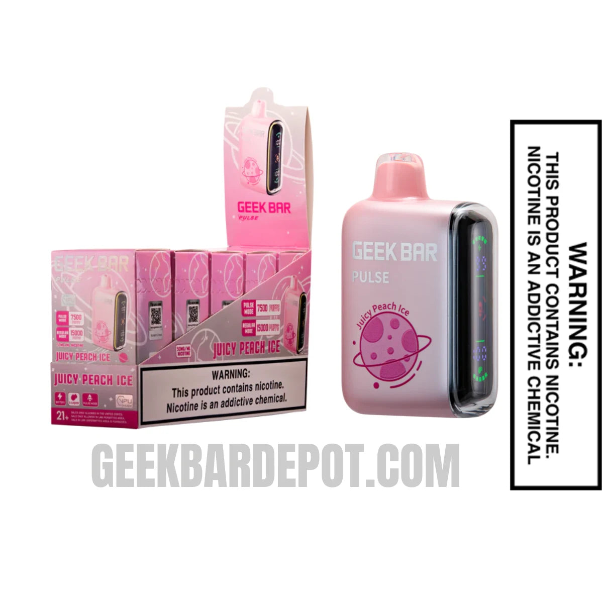 JuicyPeachIceGeekBarPulseDisposableVapeWithBundlePack