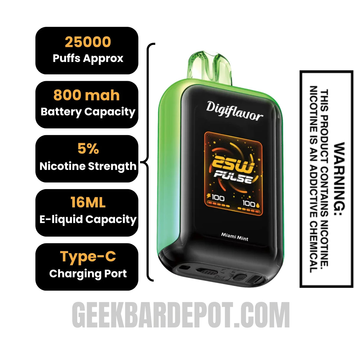 Miami Mint Digiflavor Sky Vape | Geek Bar Depot Miami Mint Digiflavor Sky Vape | Geek Bar Depot