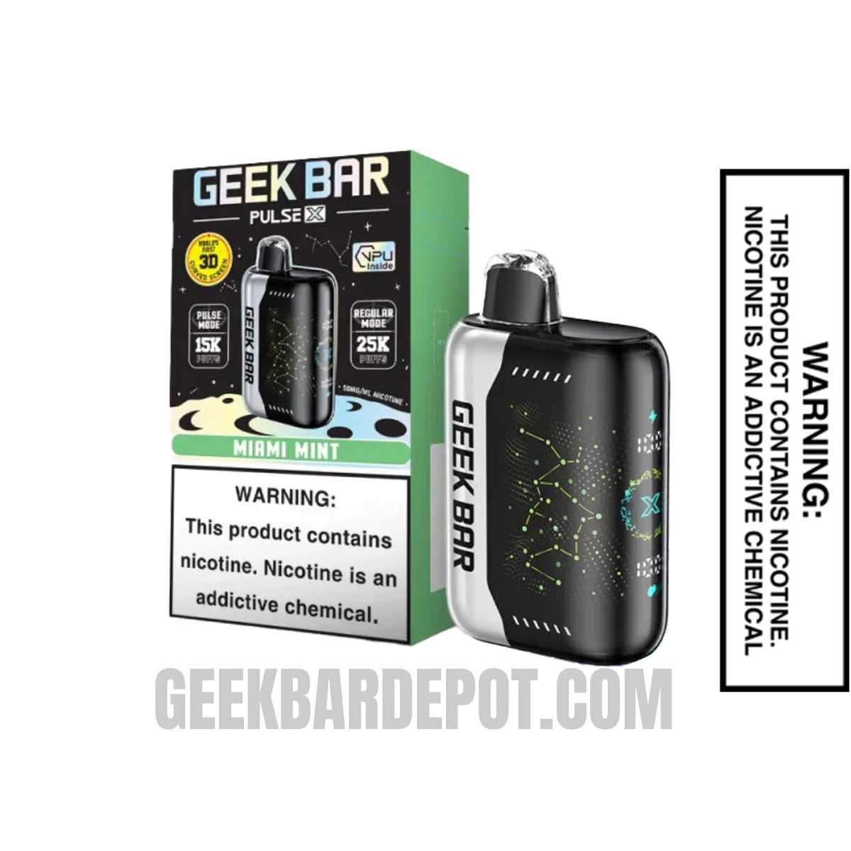 Miami Mint Geek Bar Pulse X Vape | Geek Bar Depot Miami Mint Geek Bar Pulse X Vape | Geek Bar Depot