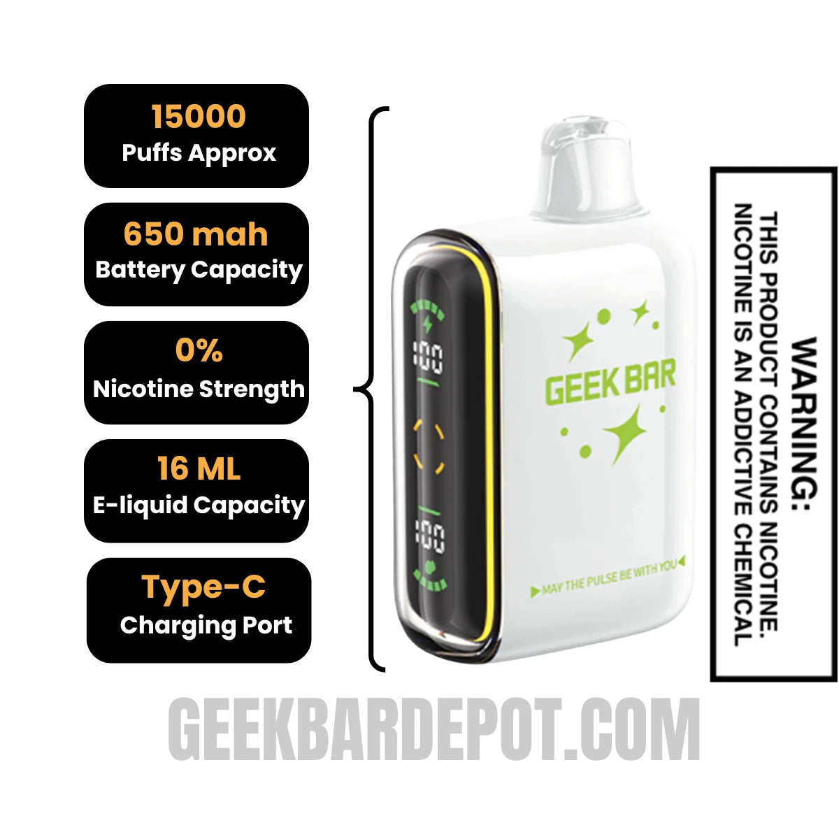 MiamiMintGeekBarPulseZERONicotineVapespecifcations