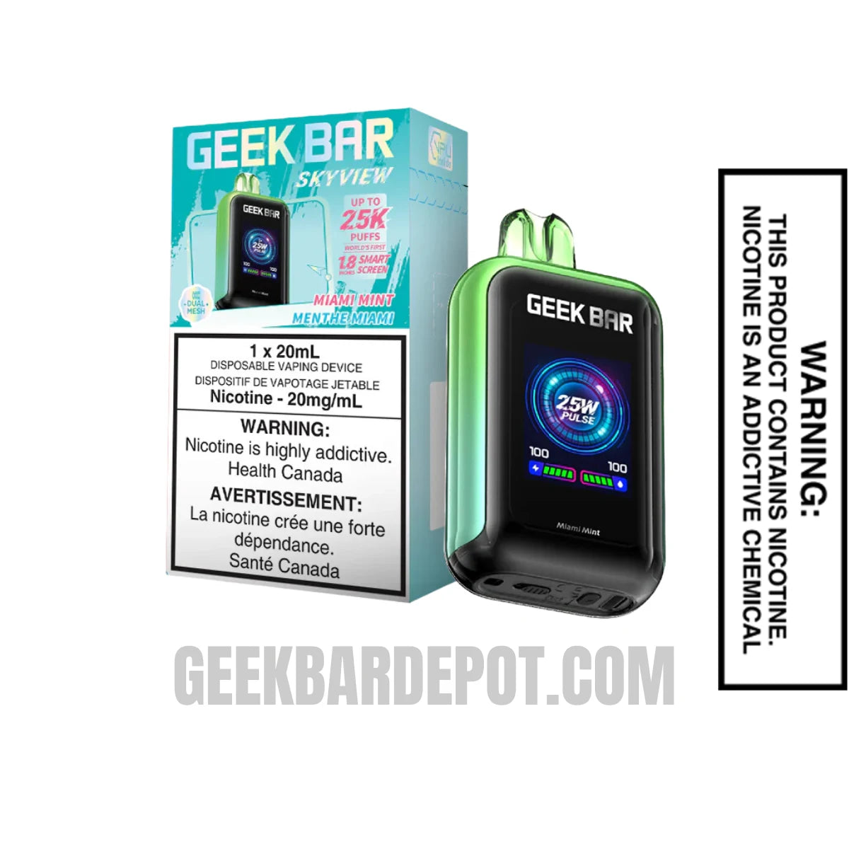 Miami Mint Geek Bar Skyview Disposable Vape With Package Box
