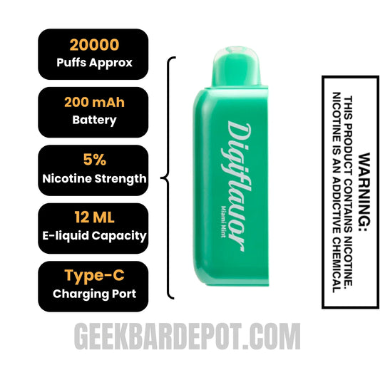 Miami Mint DigiflavorBRK20KPODDisposableVapeSpecifications