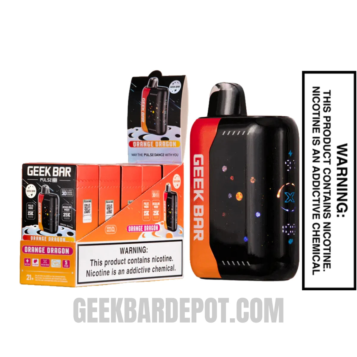 Orange Dragon Geek Bar Pulse X Disposable Vape with Bundle Pack