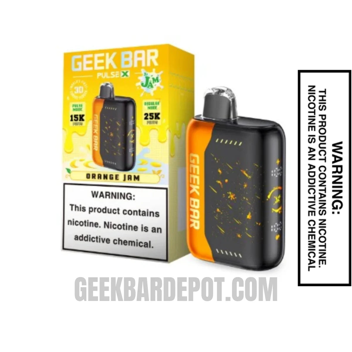 Orange Jam Geek Bar Pulse X Jam Edition Vape With Package Box
