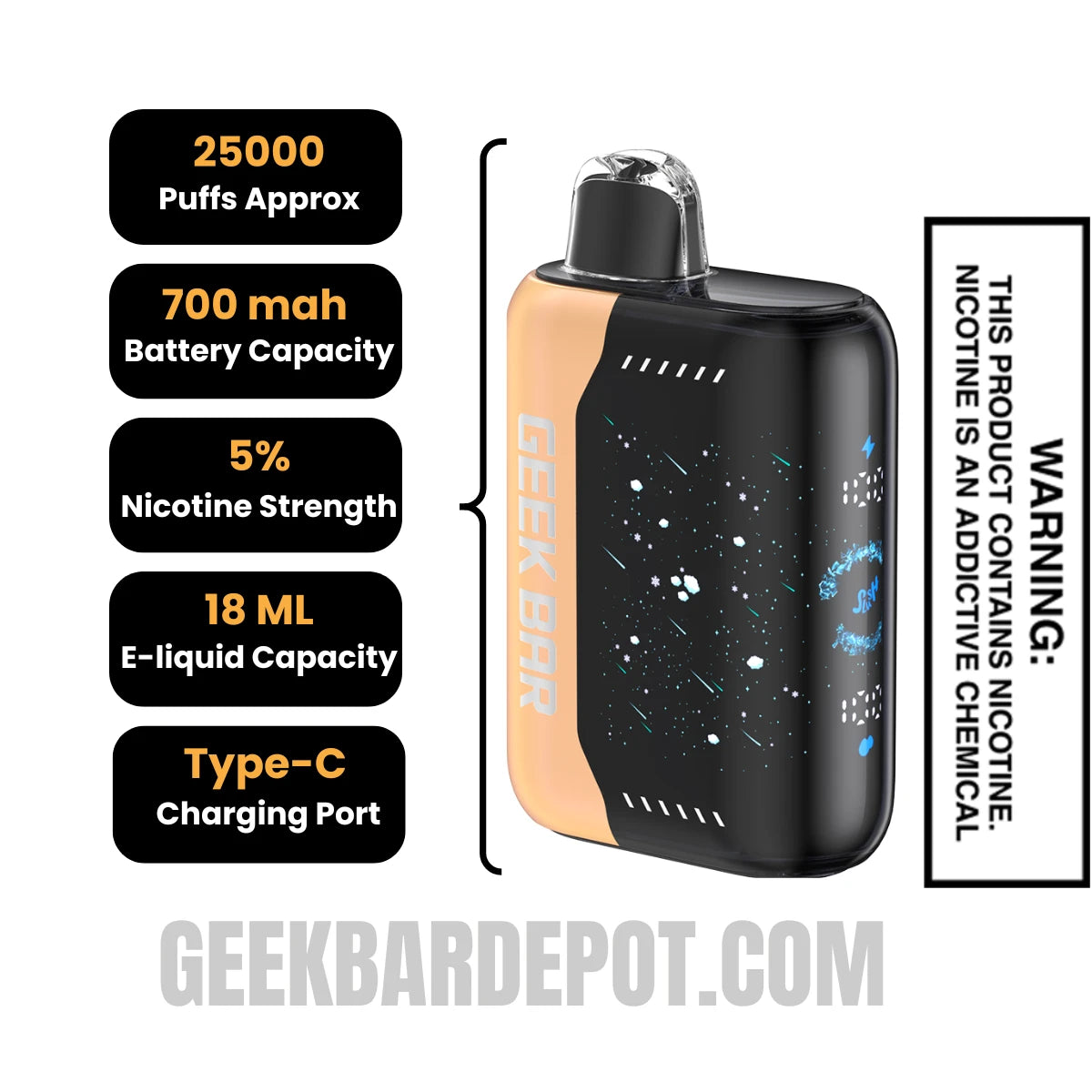Orange Slush Geek Bar Pulse X Vape Specifications
