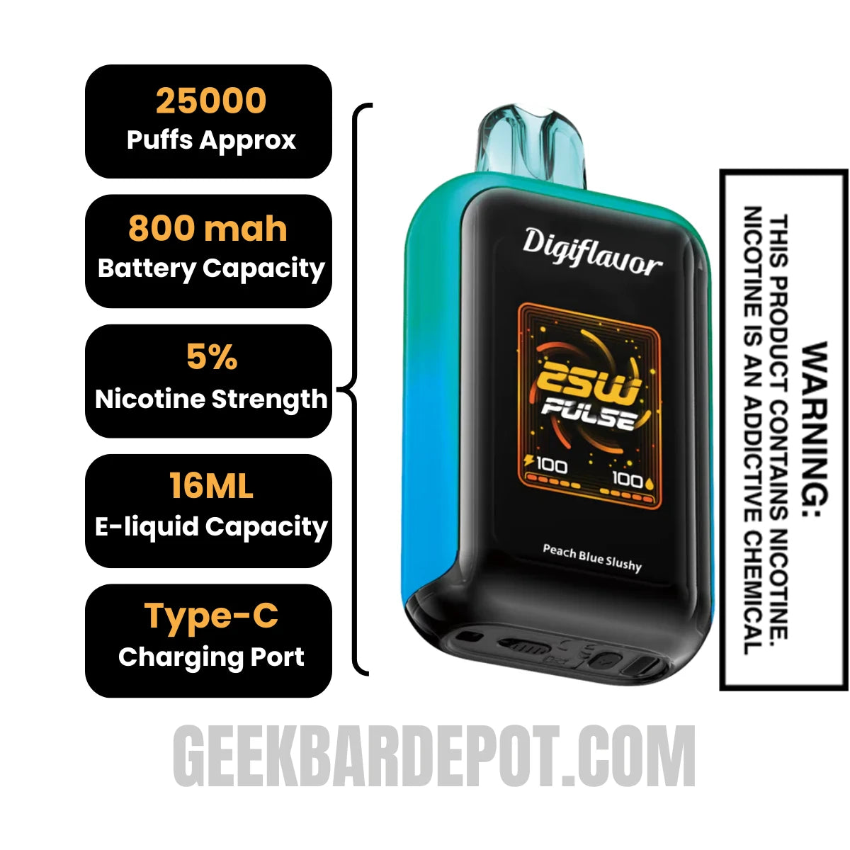 Peach Blue Slushy Digiflavor Sky Vape | Geek Bar Depot Peach Blue Slushy Digiflavor Sky Vape | Geek Bar Depot