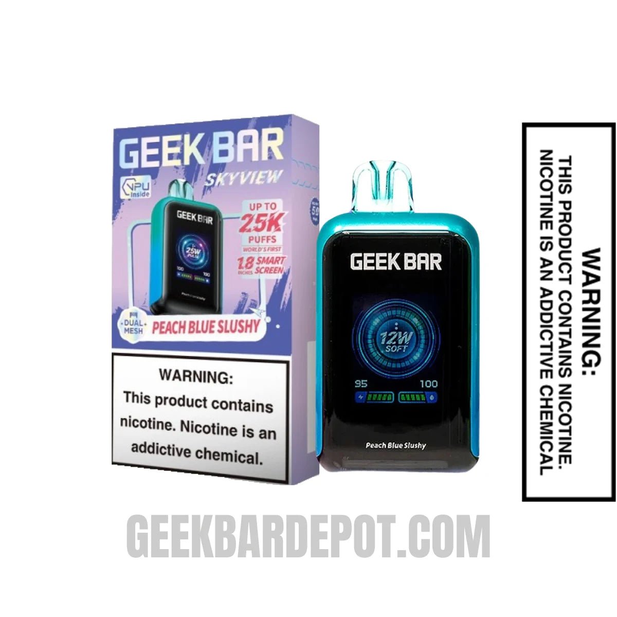 Peach Blue Slushy Geek Bar Skyview Disposable Vape With Package Box