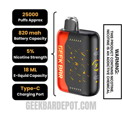 Peach Jam Geek Bar Pulse X Jam Edition Vape Specifications