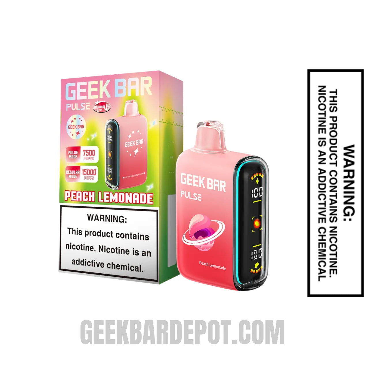 Peach Lemonade Geek Bar Pulse Disposable Vape Package Box
