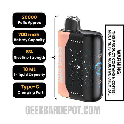 Peach Perfect Slush Geek Bar Pulse X Vape Specifications