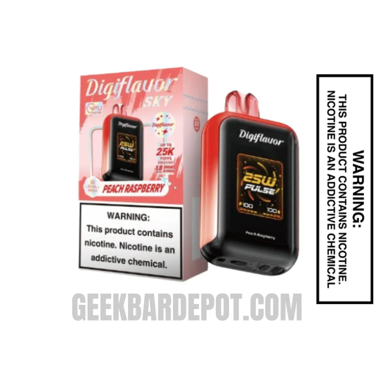 PeachRaspberryDigiflavorSKYDisposableVapeWithPackageBox