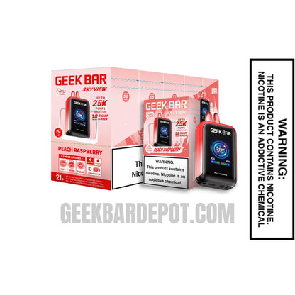 Peach Raspberry Geek Bar Skyview Disposable Vape With Bundle Pack
