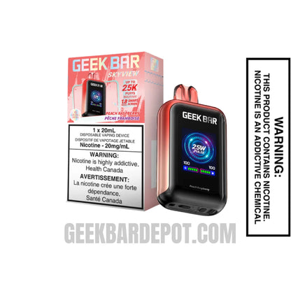 Peach Raspberry Geek Bar Skyview Disposable Vape With Package Box