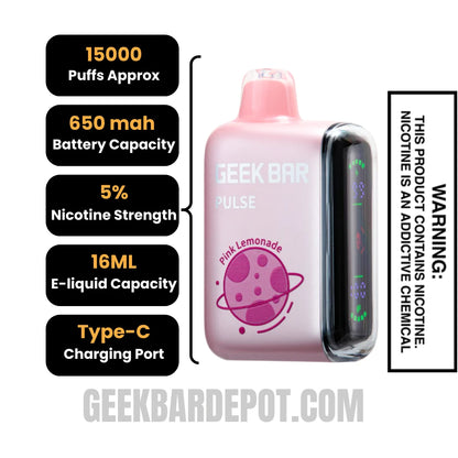 PinkLemonadeGeekBarPulseFrozenEditionVapeSpecification