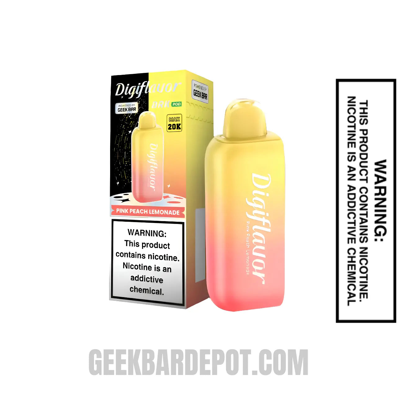 Pink Peach Lemonade Digiflavor BRK 20K Disposable Vape Pod with Package Box
